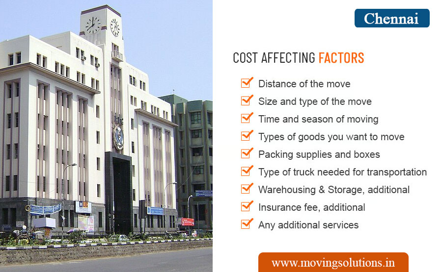 packers movers cost factors chennai