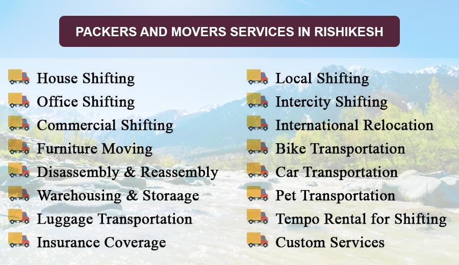 Packers movers services in Rishikesh